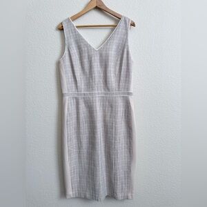 White House Black Market Gray and Cream Midi Dress